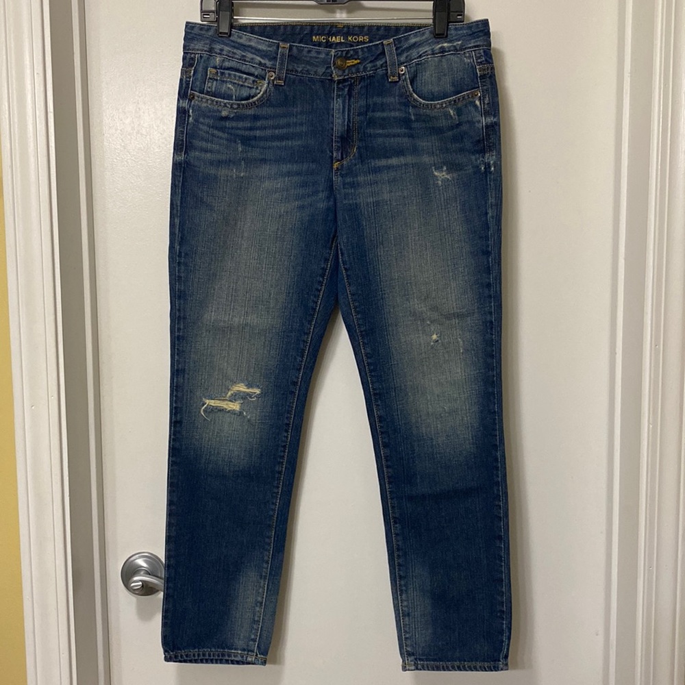 Michael Kors Boyfriend Fit Distressed Jean